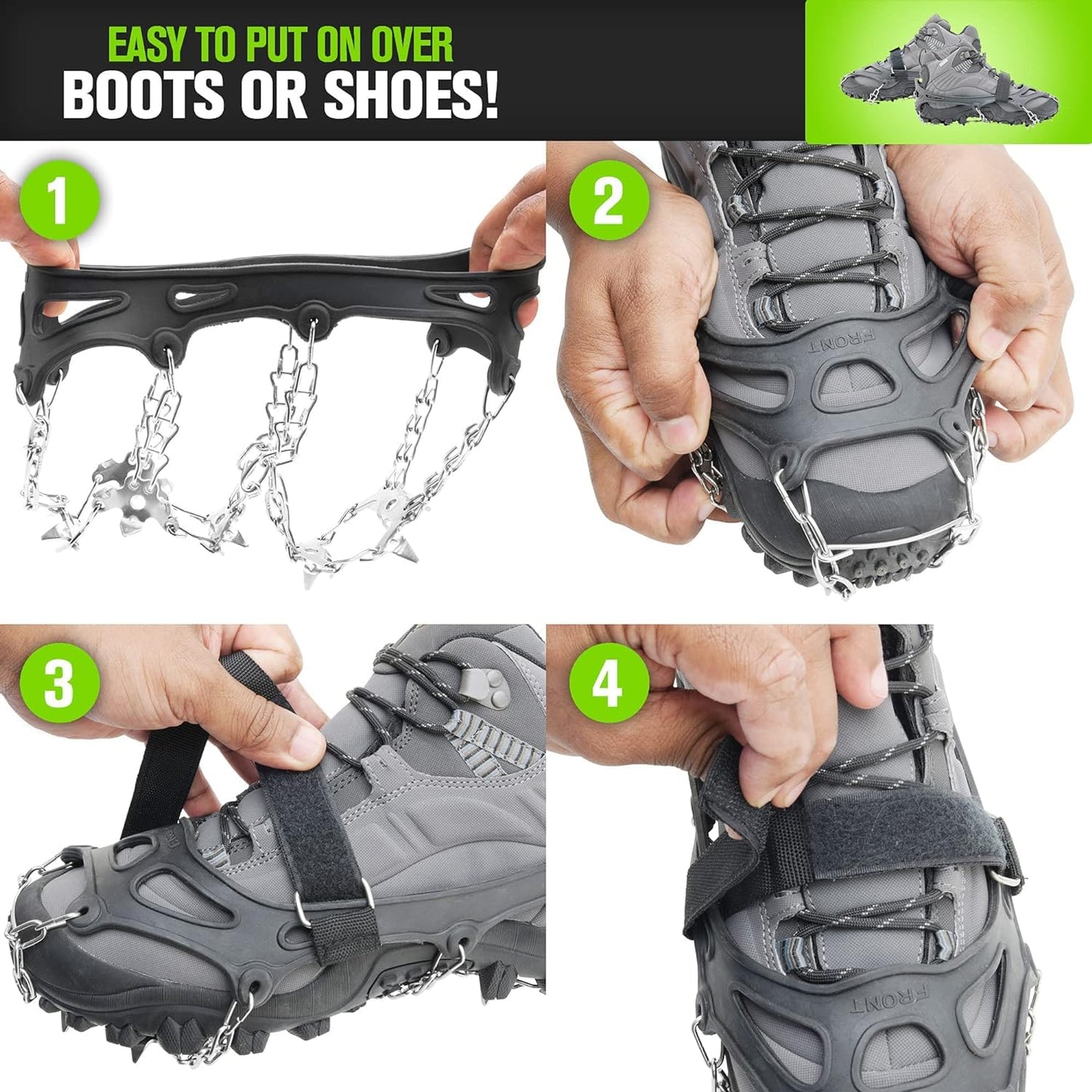Rent Stainless Steel Non-Slip Spikes for Trekking and Hiking