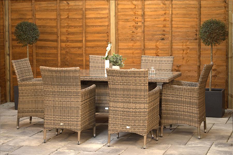 Jill Rattan Luxury Dining Table - 6 & 8 Seater/All Sizes Furniture on Rent - Rentux