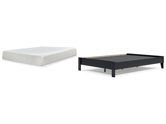 Queen Size Bed With Mattress Furniture on Rent - Rentux