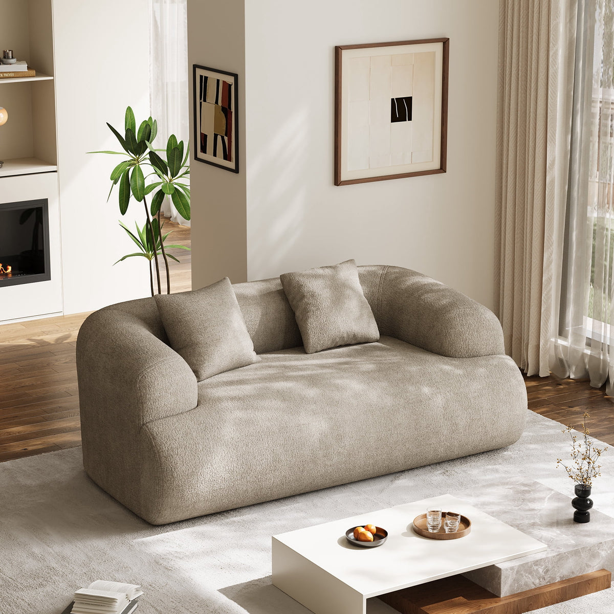 Zolce 3 Seater Sofa - 75.5" Furniture on Rent - Rentux