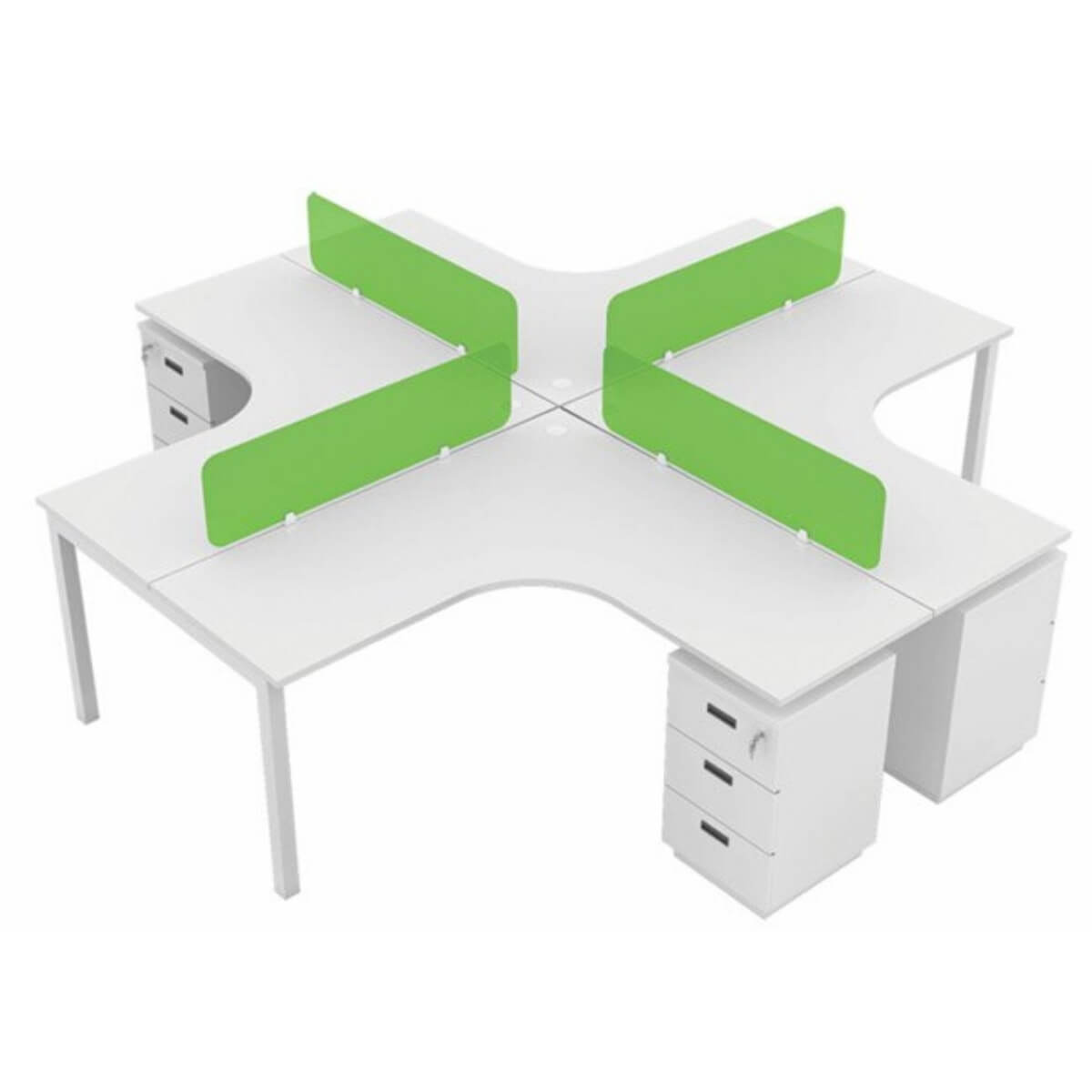 Troy 4 Seater Modular Workstation with Storage Furniture on Rent - Rentux