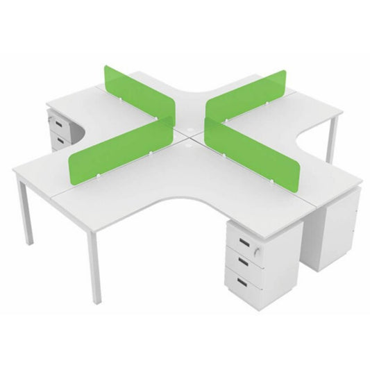 Troy 4 Seater Modular Workstation with Storage Furniture on Rent - Rentux