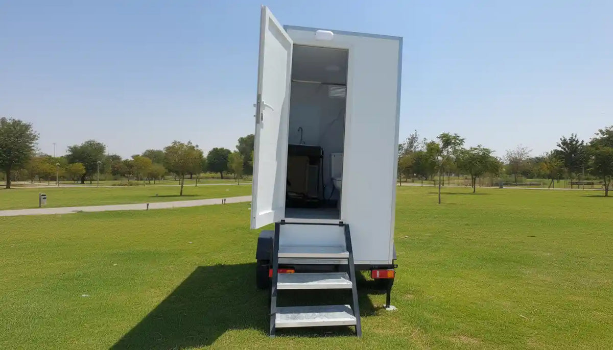 Luxury Class Series Mobile Washroom on Rent - Rentux