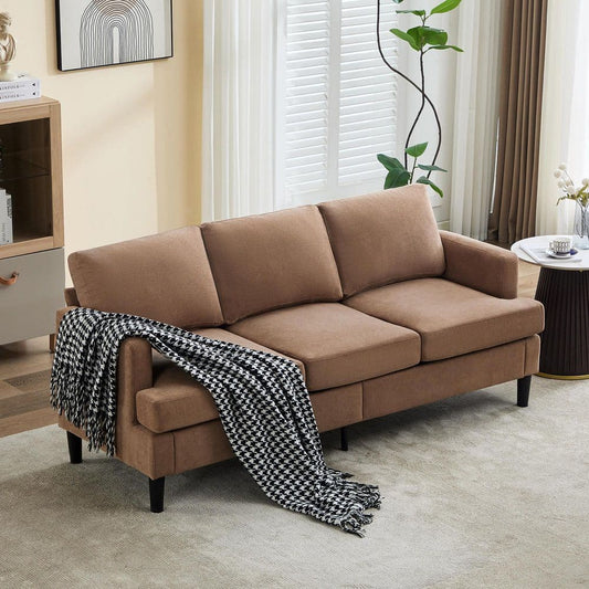 Three Seater Sofa (Brown) Furniture on Rent - Rentux