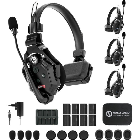 Hollyland Solidcom C1-4S Full-Duplex Talkback Intercom System with 4 Headsets on Rent