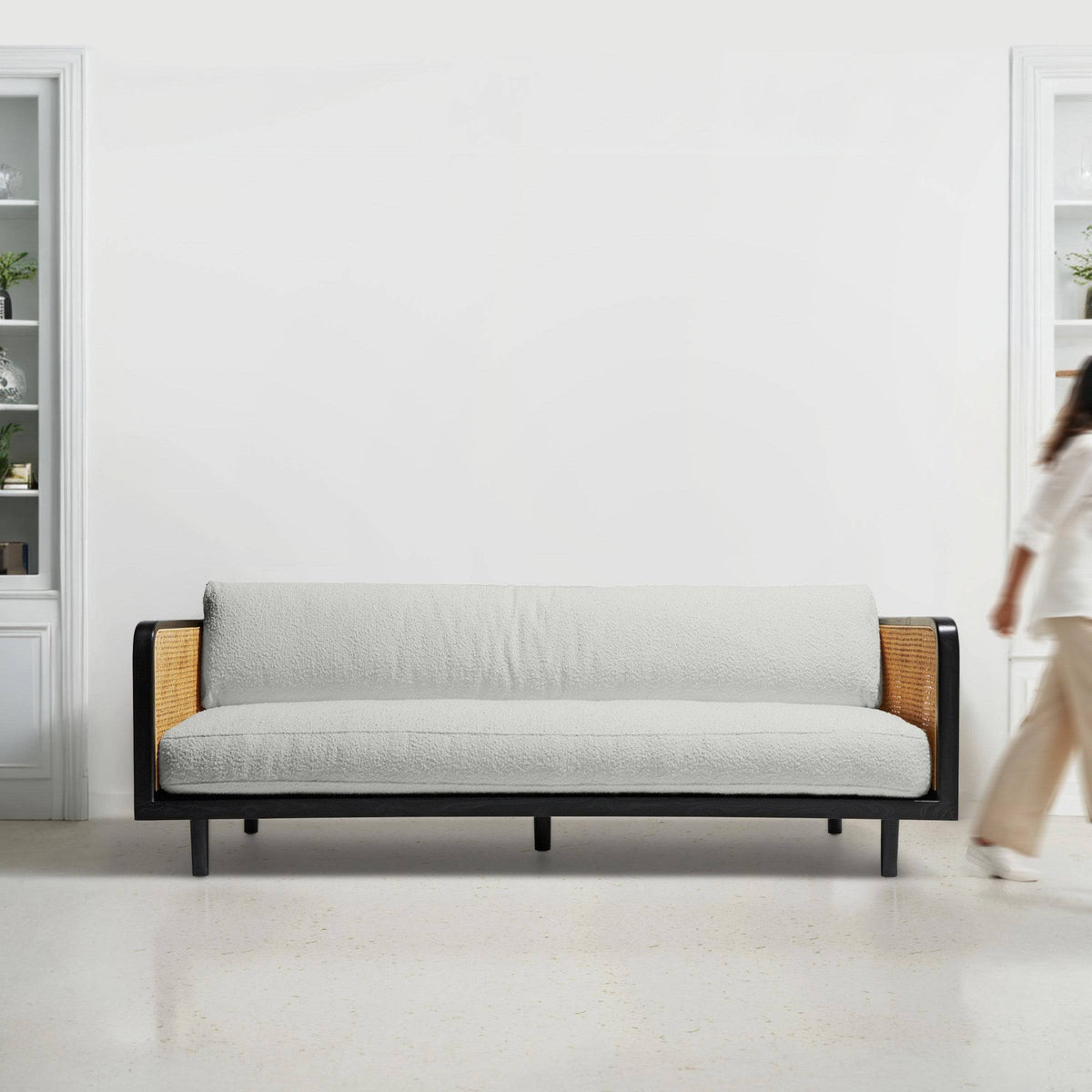 Angus Rattan 3 Seater Sofa - 75" Furniture on Rent - Rentux